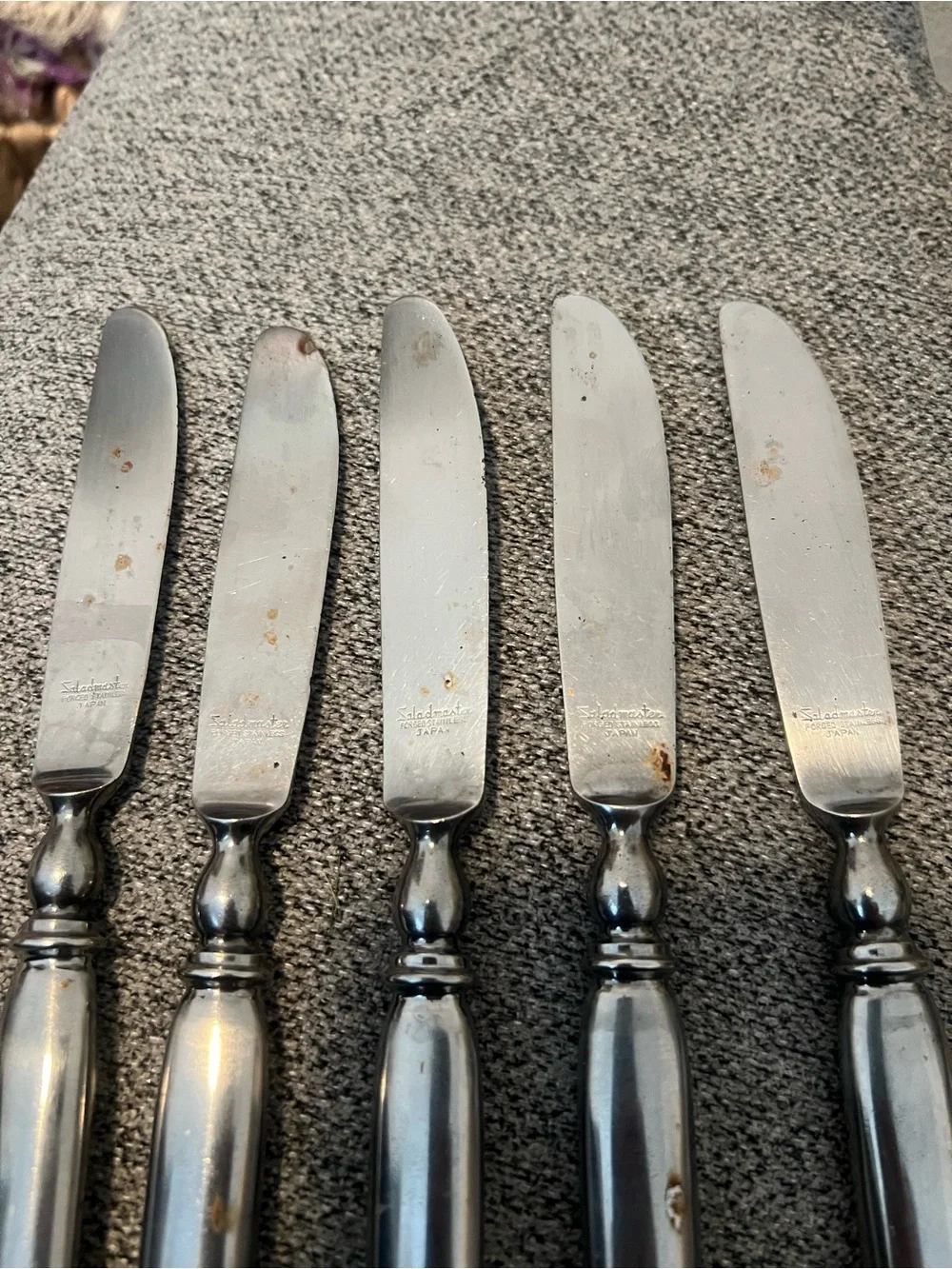 Saladmaster Ellise Dinner Knives Forged Stainless Japan Set of 5 Dinner Knives